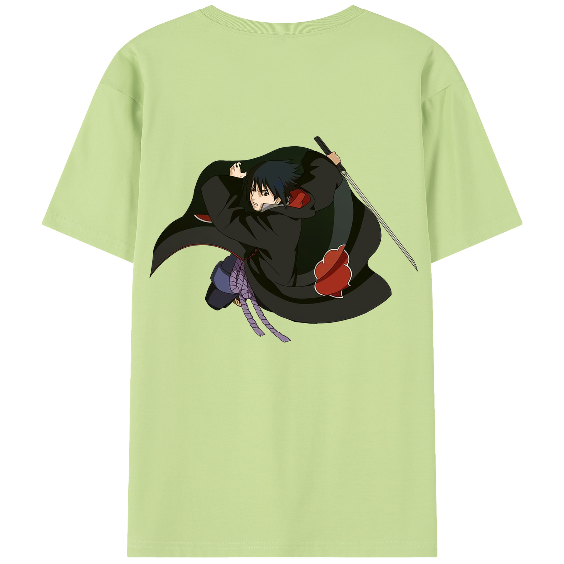 （画像用） NARUTO -ナルト- うちは サスケ Uchiha Sasuke 綿100％半袖Tシャツ（背面プリント）